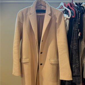 Zara light pink long Coat for Women